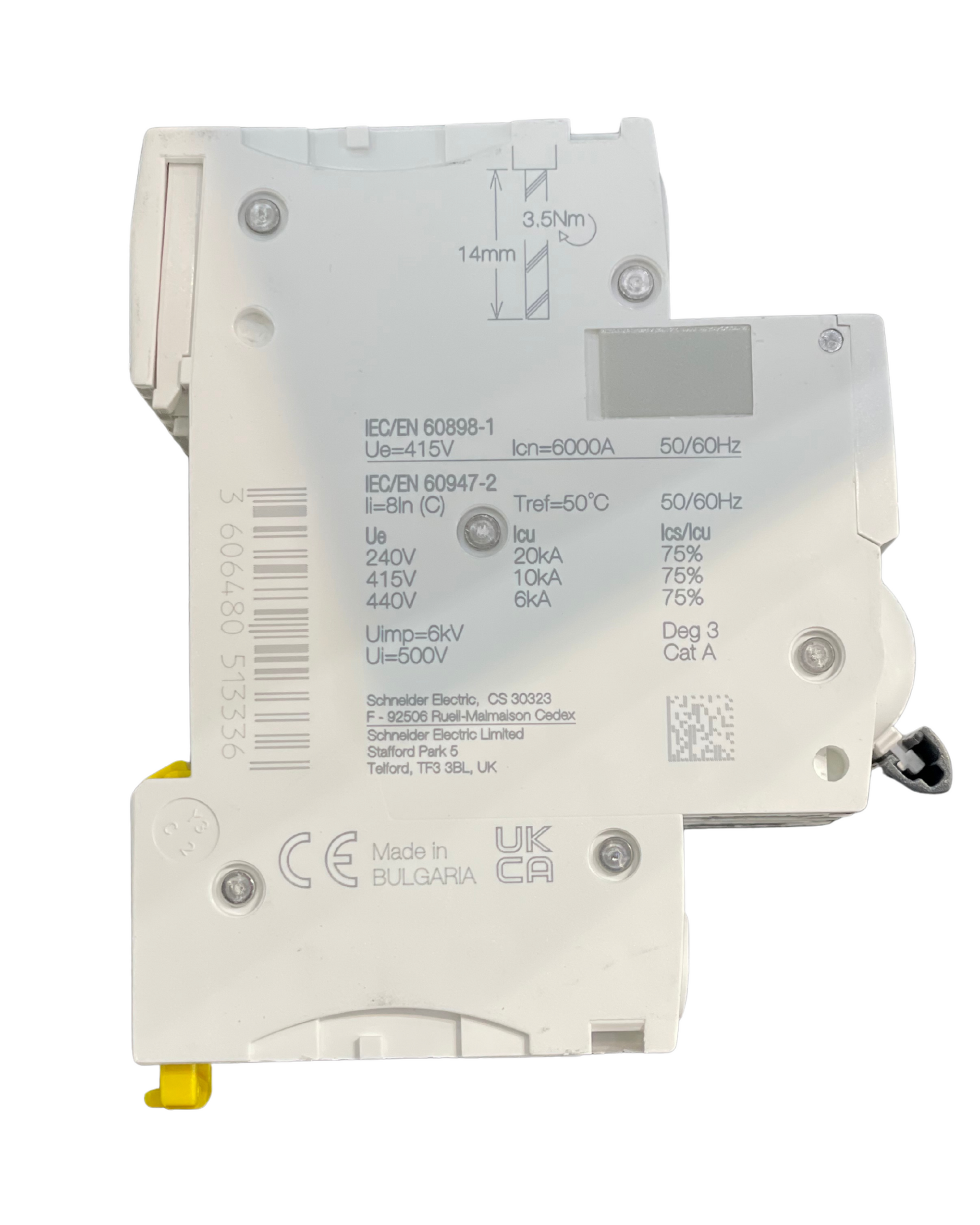 Breaker 2P 63A Schneider (Acti9 iC60N 2P 63A C Miniature Circuit breaker)