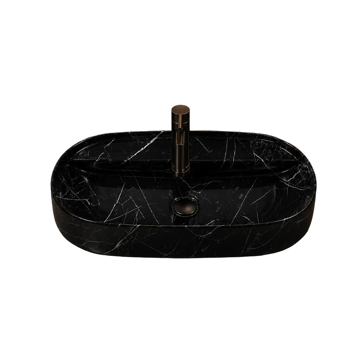 Black Marble Tabletop Basin Imported