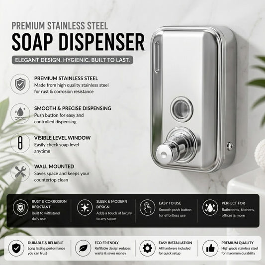 500ML STEEL LIQUID SOAP DISPENSER