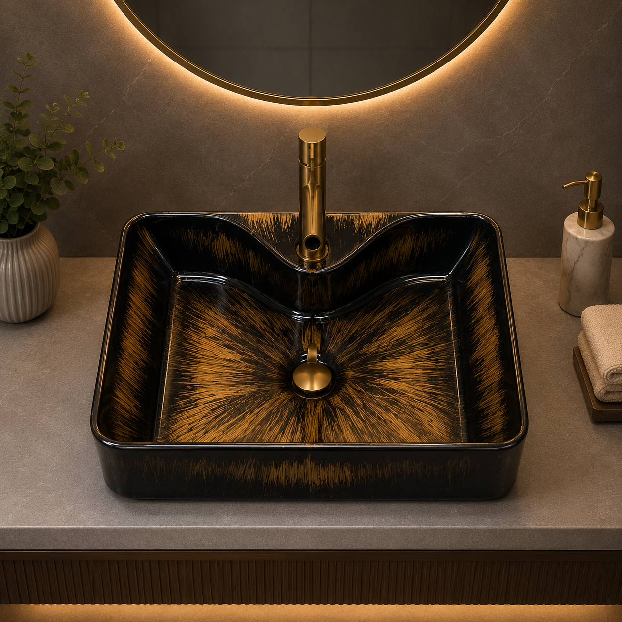 Gold Burst Black Basin Imported