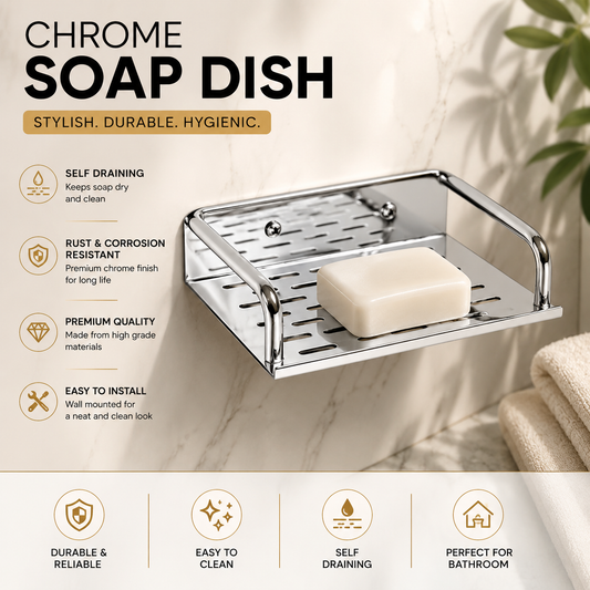 SHINY STAINLESS STEEL SOAP DISH