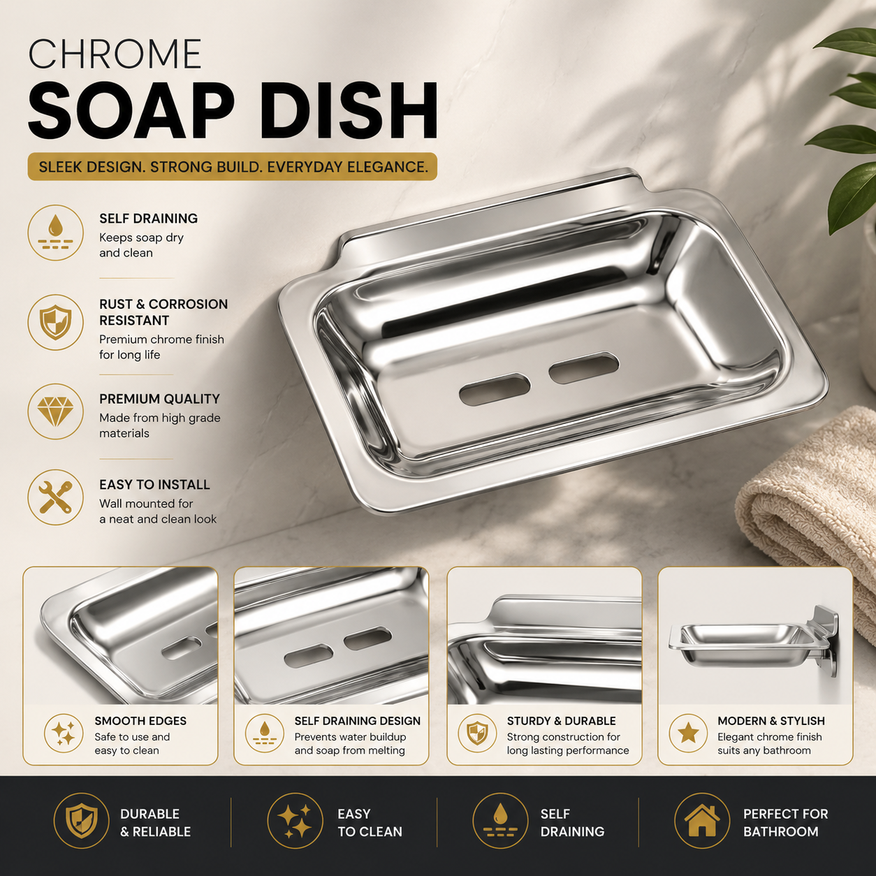 Wall-Mounted Soap Dish