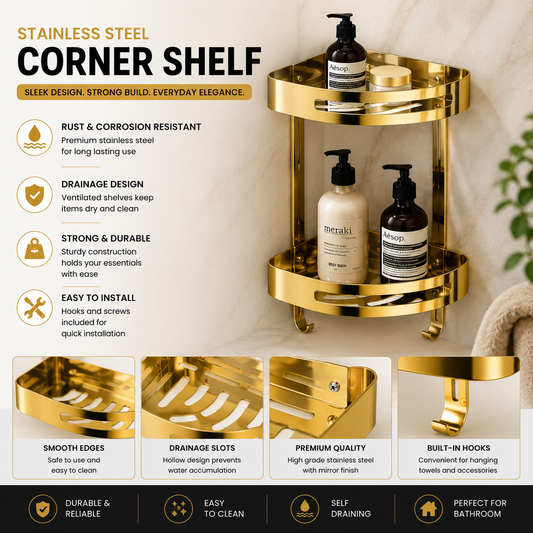 2-Tier Golden Corner Shelf