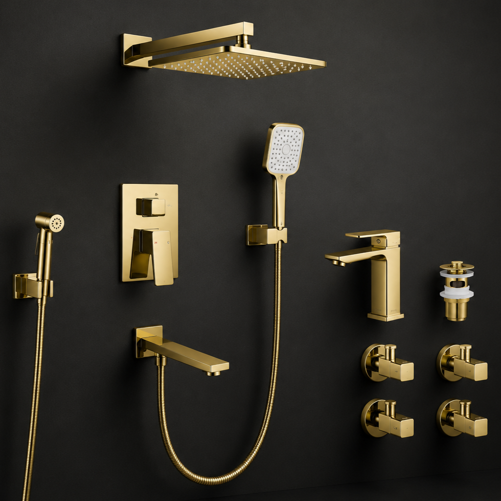 PORTA HD 816 Brush Gold | Concealed Shower Set