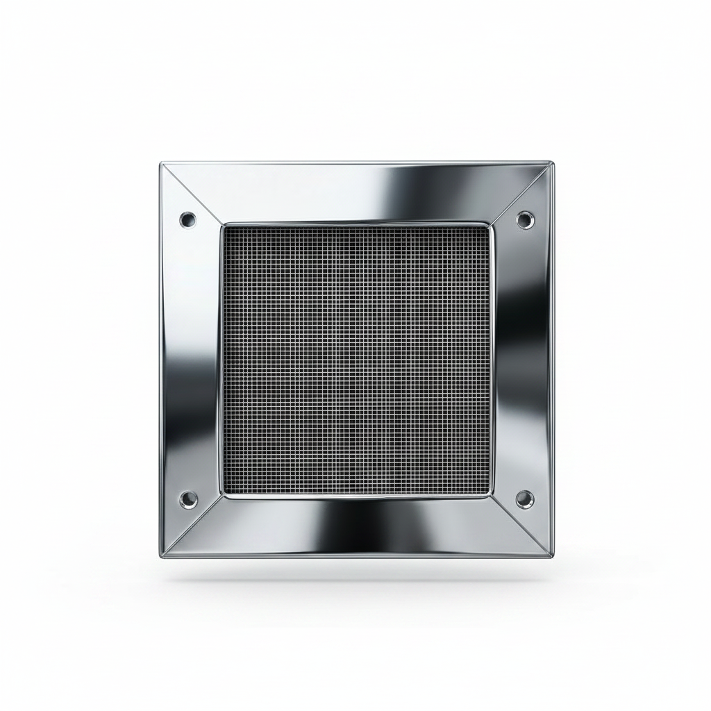 Mesh Jali Vent Grill exhaust vent cover from Hijazi Electric and Sanitary, featuring a decorative metal mesh design for ventilation.
