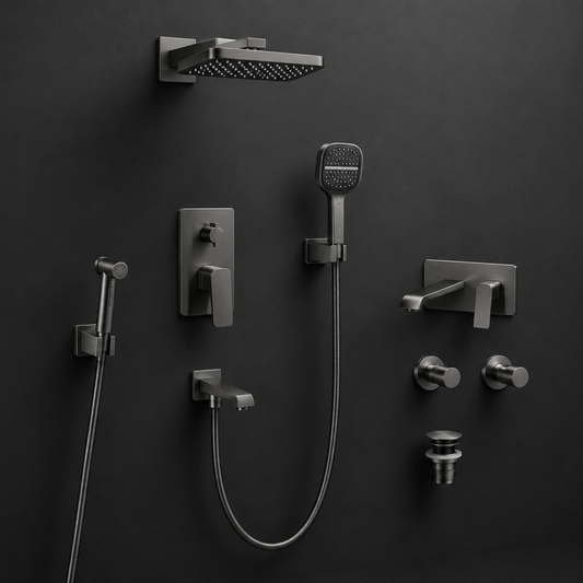 PORTA HD Gun Metal 8001 | Concealed Shower Set