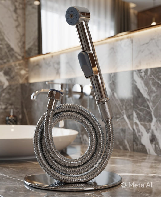 TSS CP - Toilet Shower with Pipe Chrome Plated