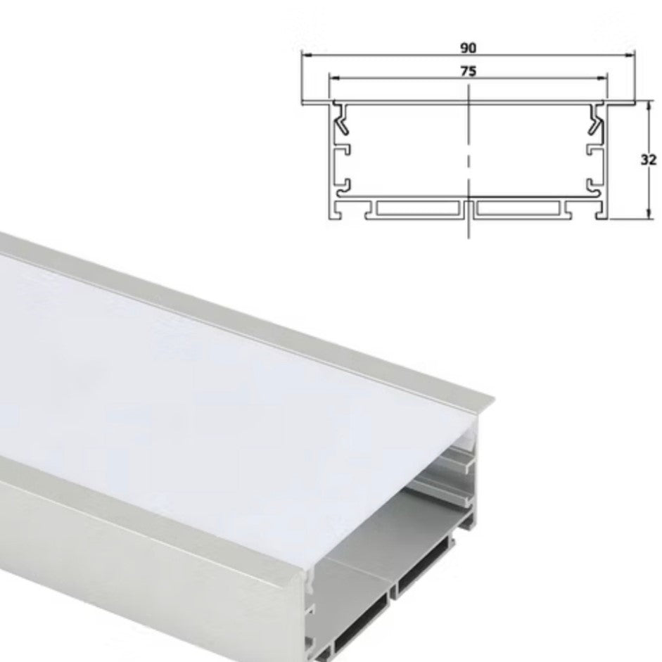 10m Recessed LED Aluminum Channel