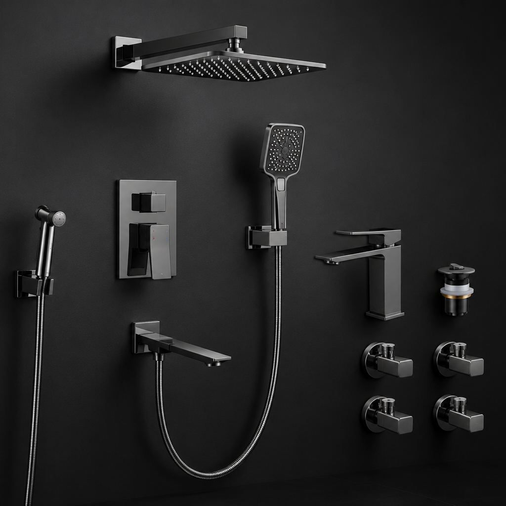 PORTA HD 816 Matt Black | Concealed Shower Set
