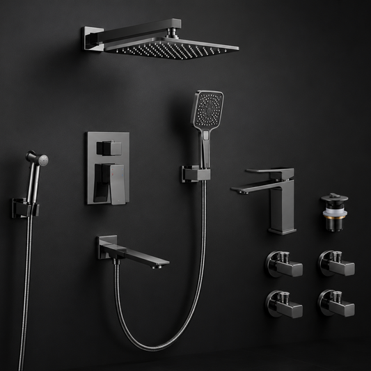 PORTA HD 816 Gun Metal | Concealed Shower Set