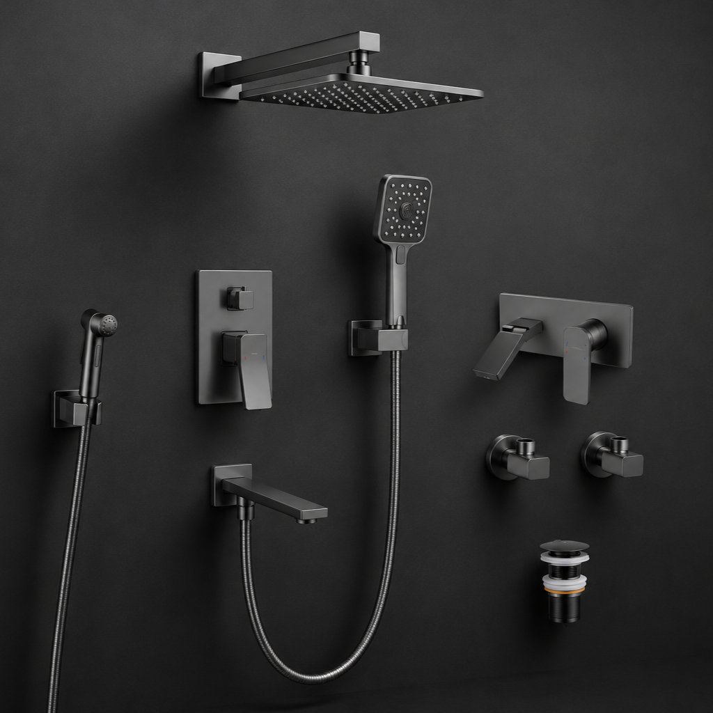 PORTA HD 835 Gun Metal | Concealed Shower Set