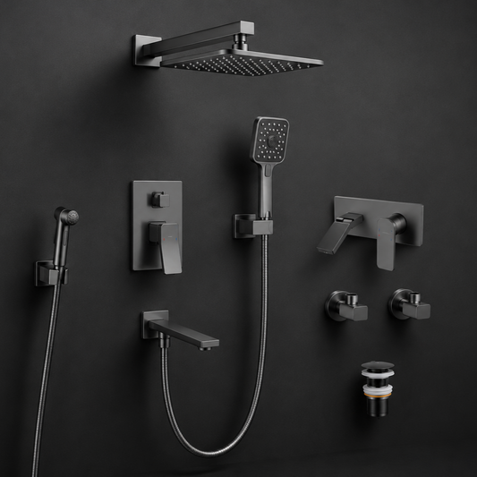 PORTA HD 835 Gun Metal | Concealed Shower Set