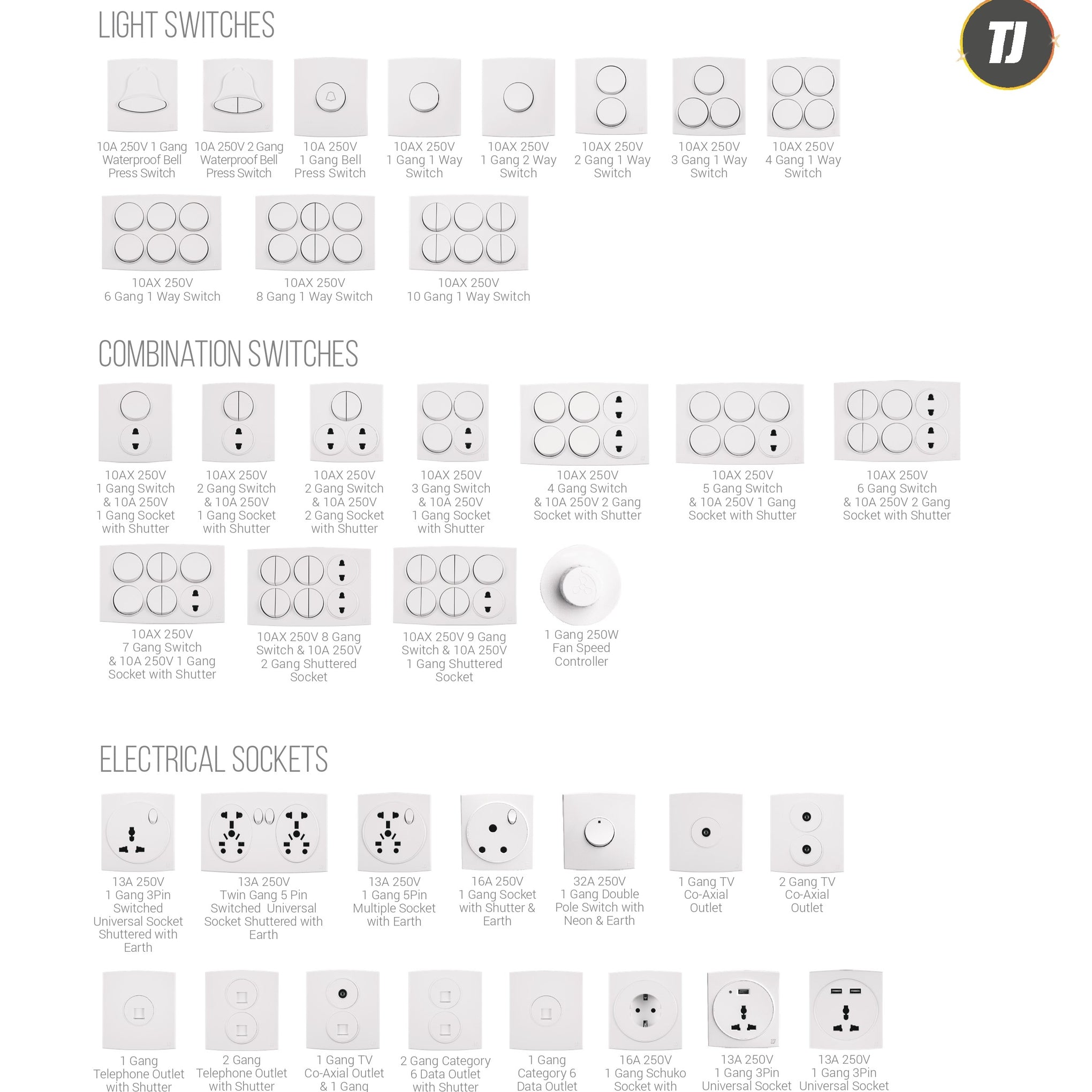 TJ SWITCHES- TUX SERIES