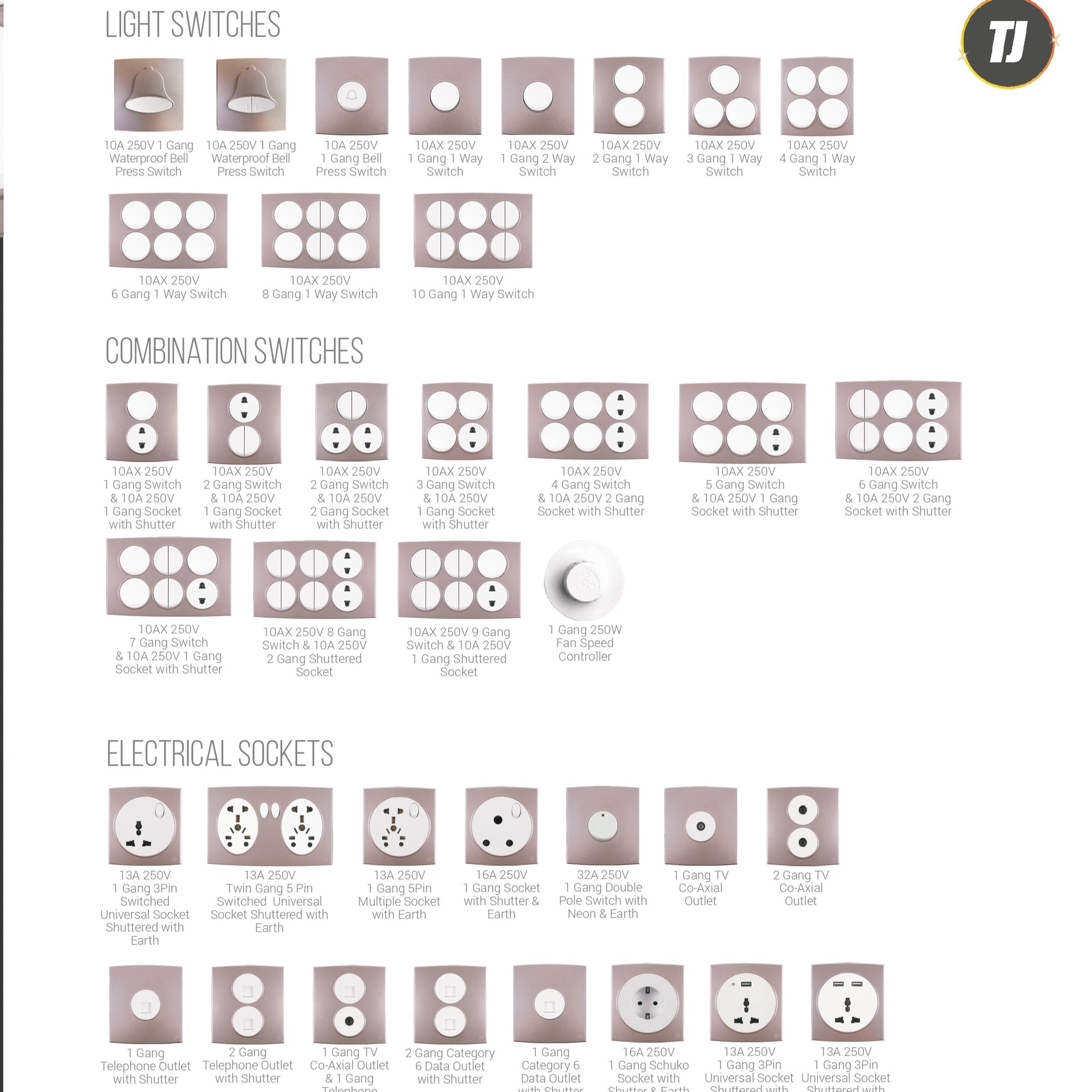 TJ SWITCHES- TUX SERIES