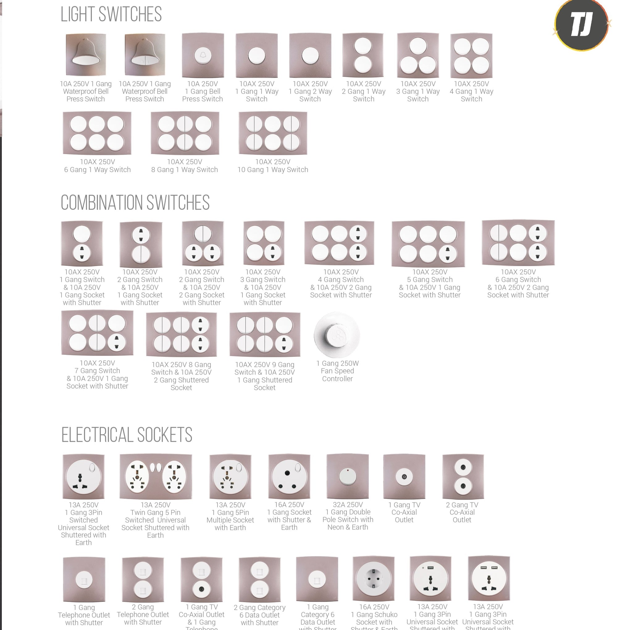 TJ SWITCHES- TUX SERIES