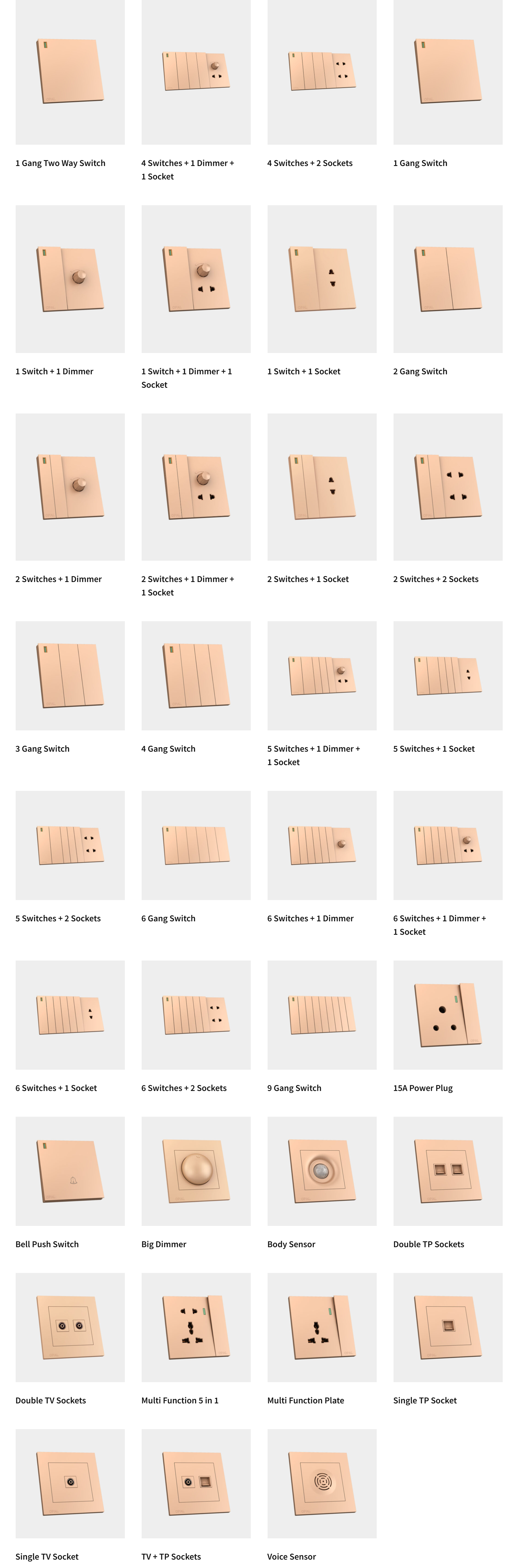 OPAL SWITCHES- 222 SERIES