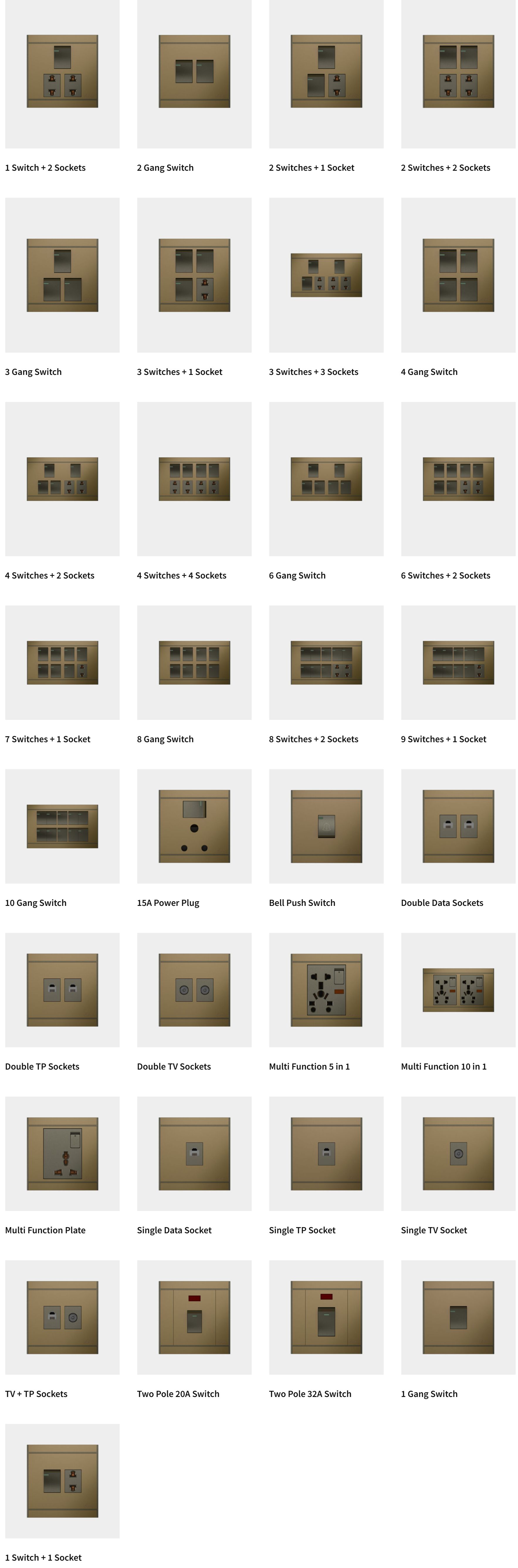 OPAL SWITCHES- GOLD SERIES